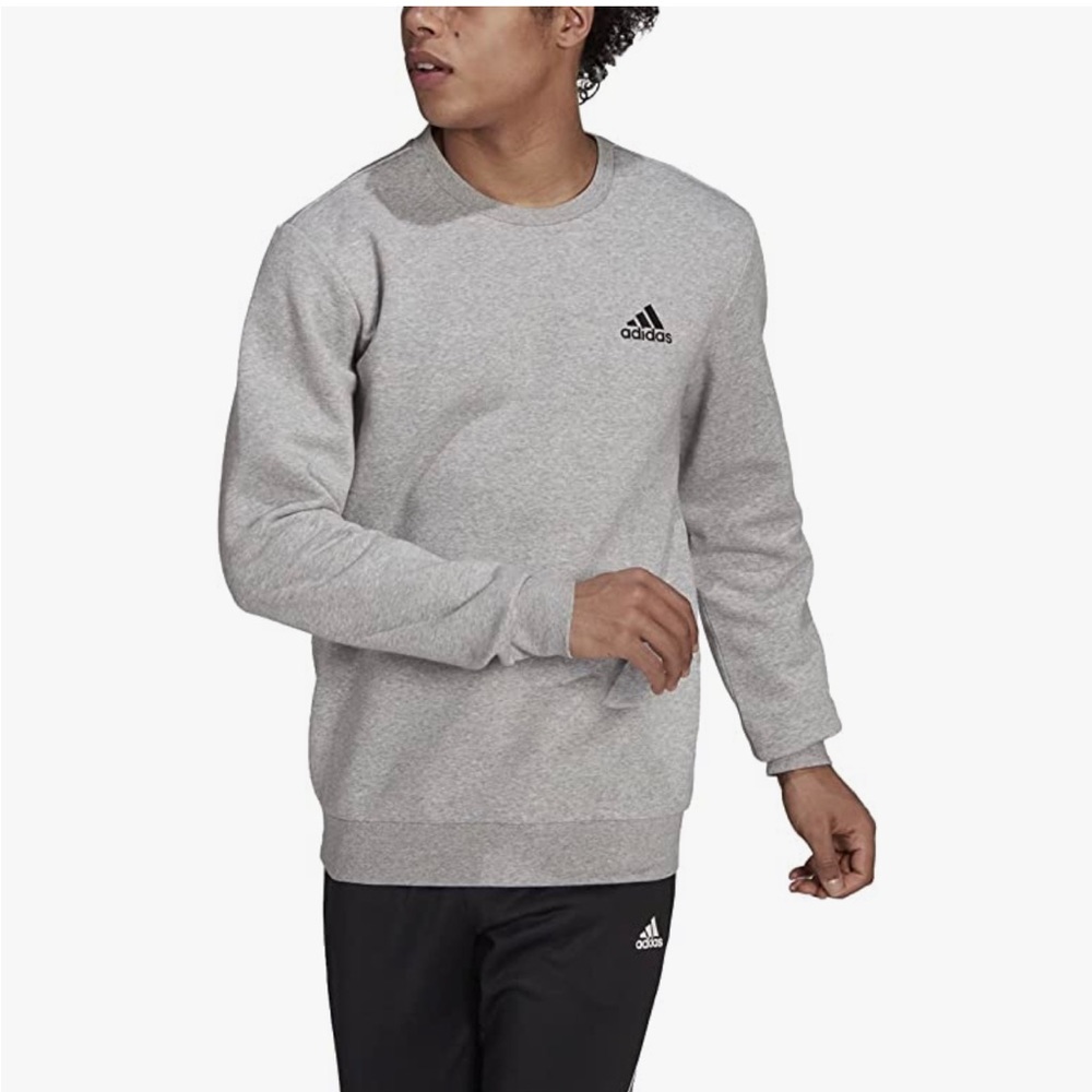 Big & Tall adidas Feel Cozy Fleece Sweatshirt. Plus-size men’s long sleeve top